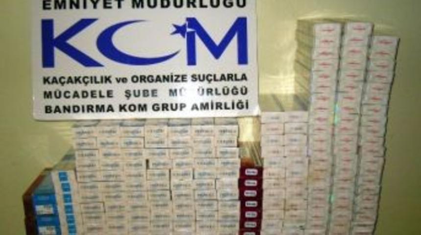 Bandırma'da 2 Bin 600 Paket Ka&ccedil;ak Sigara Ele Ge&ccedil;irildi