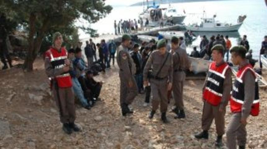 Bodrum'da 170 Ka&ccedil;ak G&ouml;&ccedil;men Yakalandı