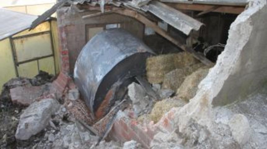 11 Tonluk Sac Rulosu Ahıra D&uuml;şt&uuml;; 1 Inek Telef Oldu