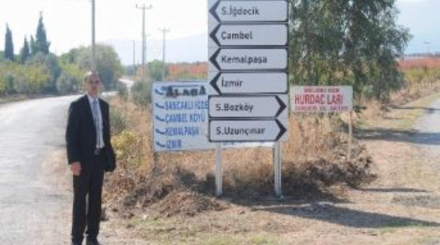 Manisa&rsquo;nın K&ouml;ylerinde Y&ouml;n Tabelaları Yenileniyor