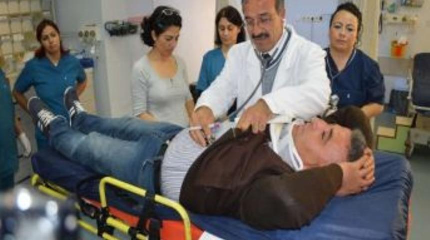 Edremit Devlet Hastanesi'nde Hap Tatbikatı Ger&ccedil;eğini Aratmadı