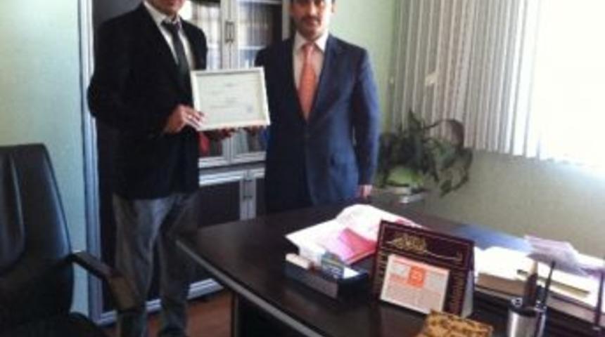 Başarılı İmama Teşekk&uuml;r Belgesi