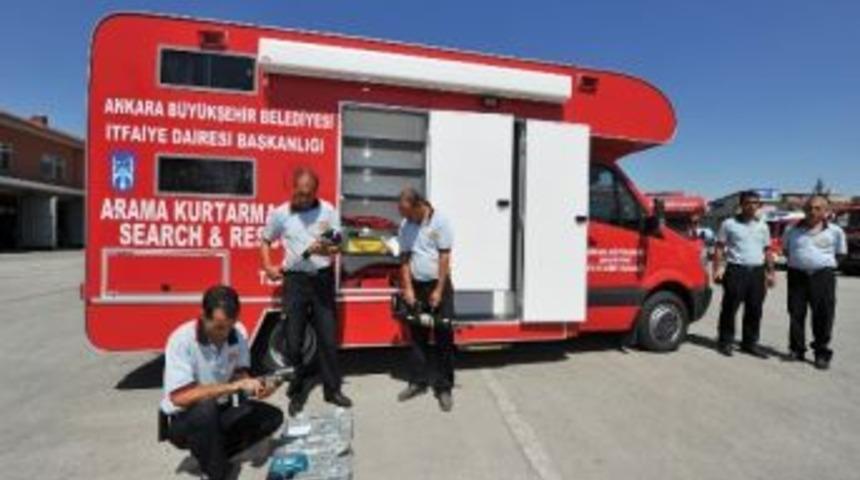 Ankara İtfaiyesi&rsquo;ne Tam Donanımlı 4 Yeni Arama Kurtarma Karavanı