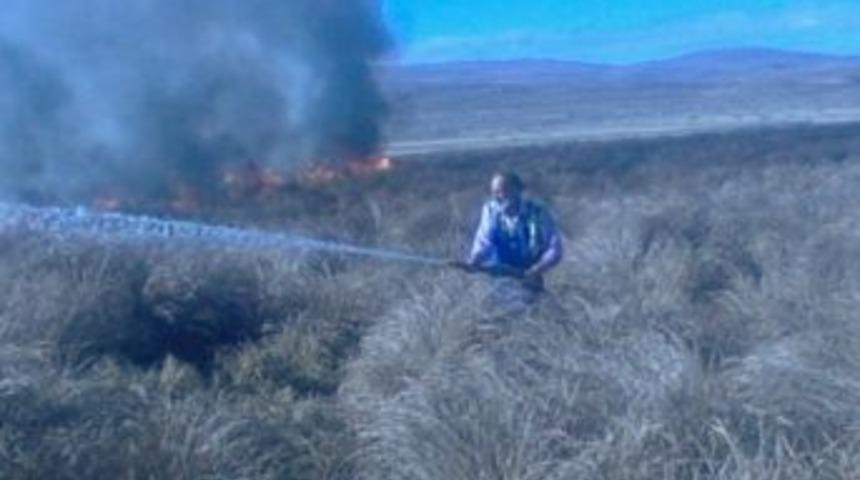 G&ouml;ldeki Sazlıkta Yangın