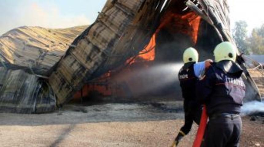 Mersin'de Kamış Deposu Alev Alev Yandı