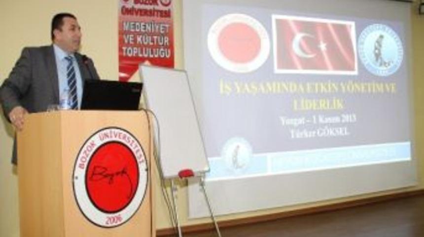 Ak&uuml; &Ouml;ğretim G&ouml;revlisi T&uuml;rker G&ouml;ksel, Yozgat Bozok &Uuml;niversitesi'nde Konferans Verdi