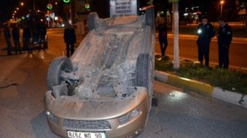 Otomobil Takla Atıp Ters D&ouml;nd&uuml;: 1 Yaralı
