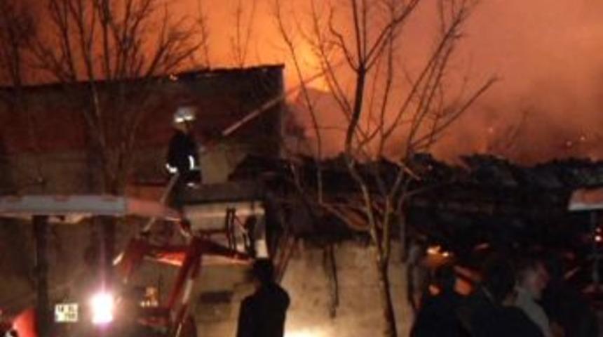 Yangında 2 Ev Zarar G&ouml;rd&uuml;, 8 B&uuml;y&uuml;kbaş Hayvan Telef Oldu