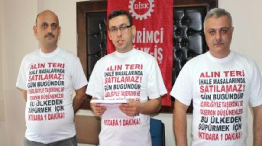 Dev Sağlık İş'ten Taşeron Sistemine Tiş&ouml;rtl&uuml; Protesto