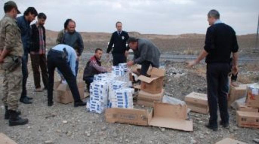 Adıyaman'da 14 Bin Paket Ka&ccedil;ak Sigara İmha Edildi