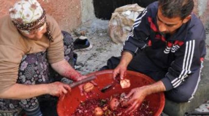 İmece Usul&uuml;yle Nar Ekşisi Yapıyorlar