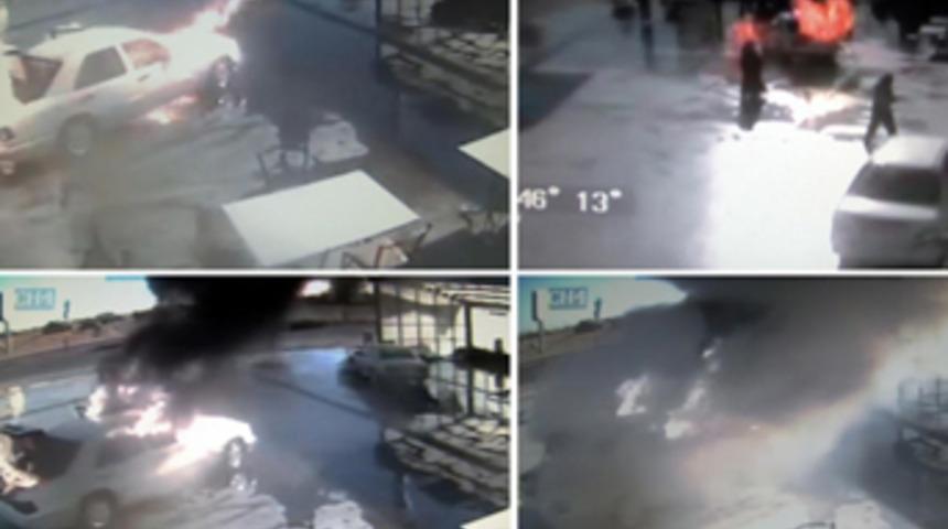 Konya'da akaryakıt istasyonunda LPG'li ara&ccedil; patladı