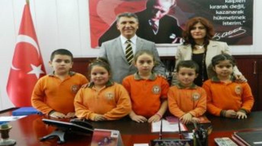 Minik Muhabirler Kaymakam D&ouml;lek&rsquo;i Ziyaret Etti