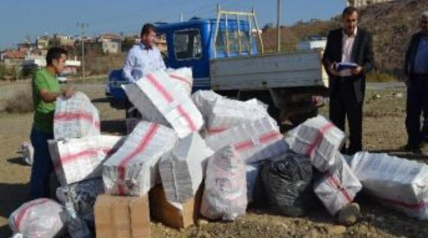 G&uuml;mr&uuml;k Ka&ccedil;ağı 58 Bin Paket Sigara İmha Edildi