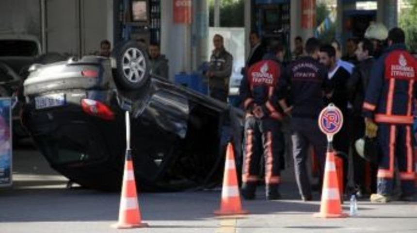 Akaryakıt istasyonunda faciaya ramak kala