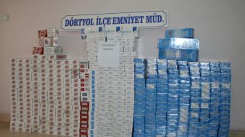 D&ouml;rtyol'da 5 Bin 500 Paket Ka&ccedil;ak Sigara Ele Ge&ccedil;irildi
