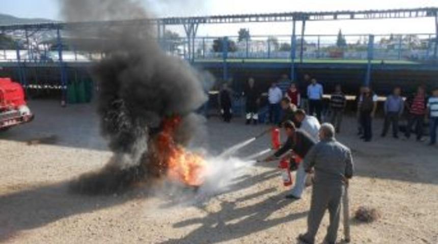 Boski Personeline Temel Yangın M&uuml;dahale Eğitimi Veriliyor