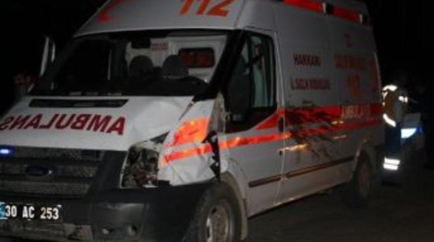 Başkale&rsquo;de Ambulans İneğe &Ccedil;arptı