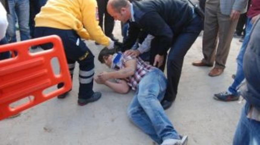 Motosiklet Devrildi; 1 Yaralı