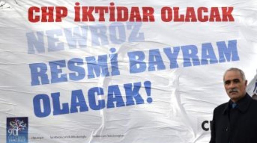 CHP&rsquo;den pankartlı Newroz a&ccedil;ılımı