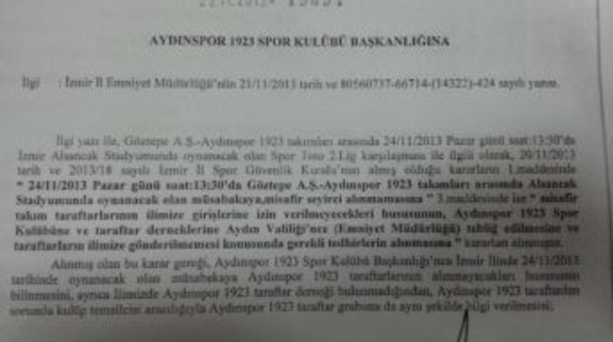 Yasak Bu Sabah Tebliğ Edildi