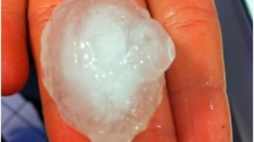 Marmaris'te Ceviz B&uuml;y&uuml;kl&uuml;ğ&uuml;nde Dolu Yağdı