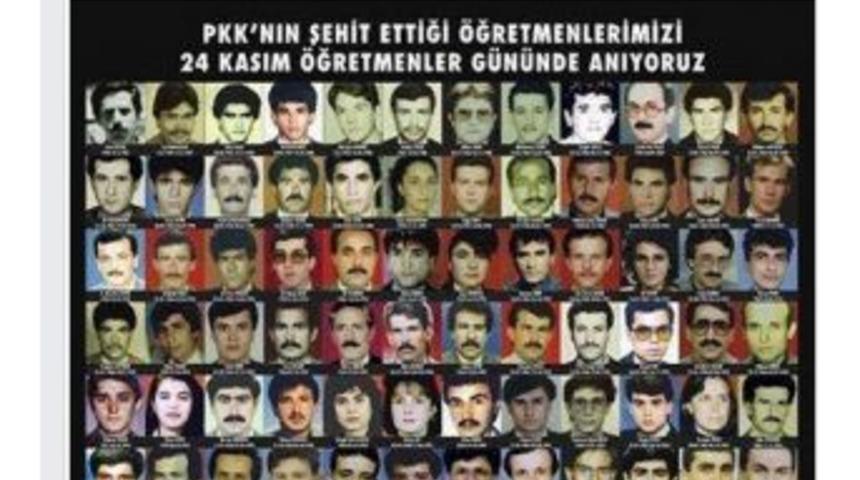 Pkk Tarafından Şehit Edilen &Ouml;ğretmenler Sosyal Medyada Unutulmadı