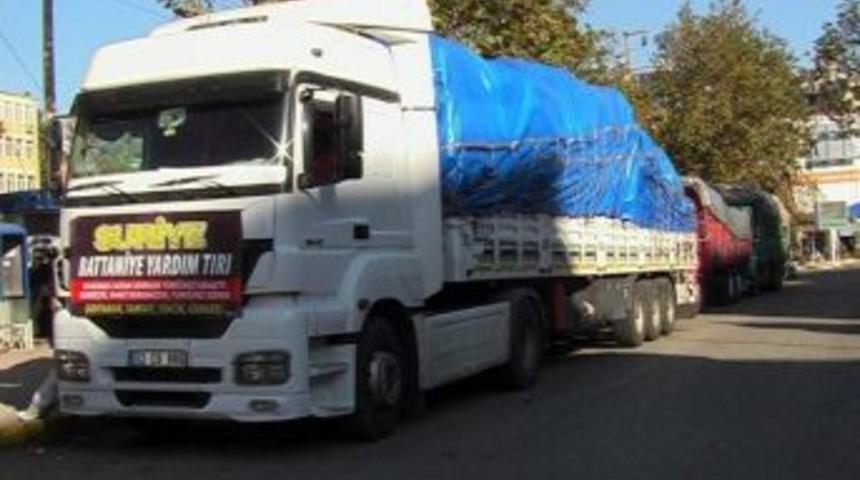 Adıyaman'dan Suriye'ye Yardım Tır'ları Yola &Ccedil;ıktı