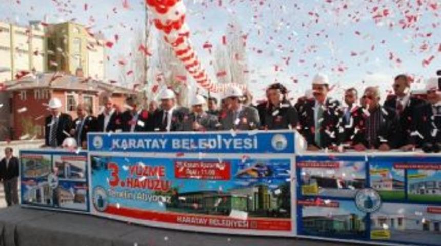 Karatay&rsquo;da 3. Y&uuml;zme Havuzunun Temeli Atıldı