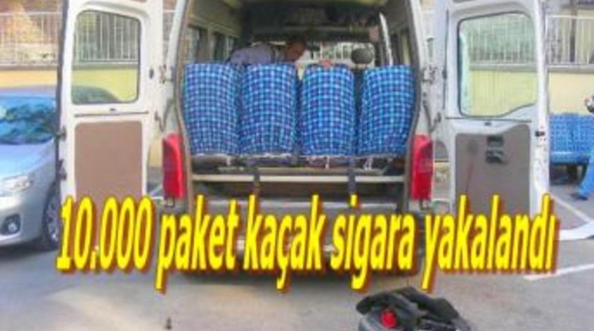 10 bin paket ka&ccedil;ak sigara yakalandı