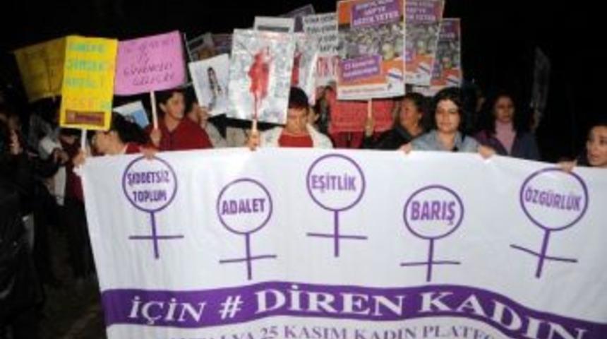 Antalya&rsquo;da Kadınlar Şiddete Karşı Y&uuml;r&uuml;d&uuml;