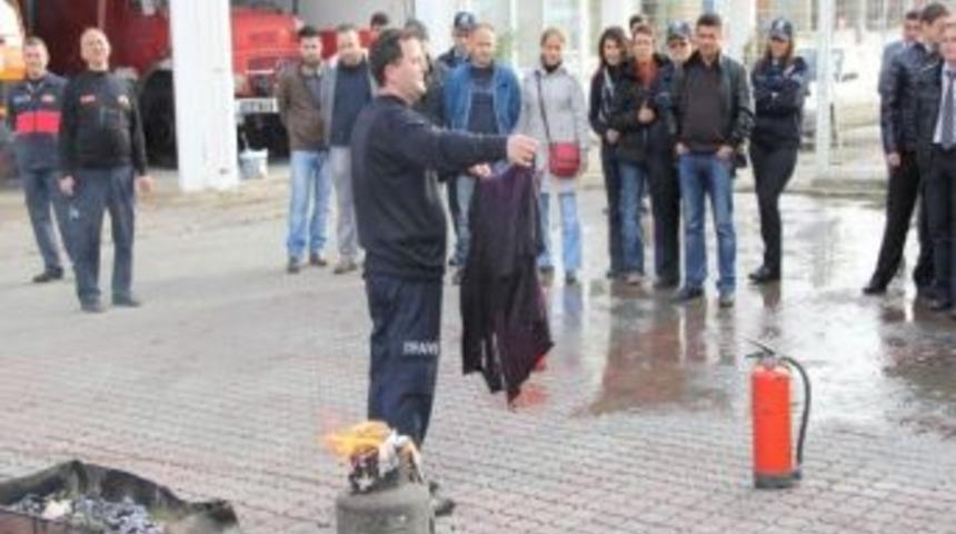 Polislere Yangın Eğitimi Verildi