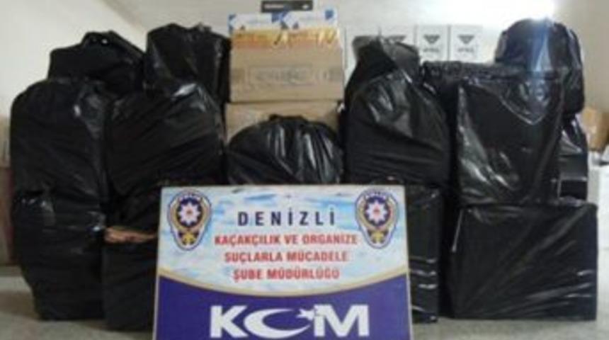 Denizli'de G&uuml;mr&uuml;k Ka&ccedil;ağı 16 Bin Paket Sigara Ele Ge&ccedil;irildi