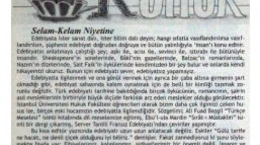 K&uuml;ll&uuml;k Dergisi Yayın Hayatında