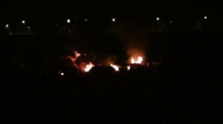 Batman'da D&uuml;şen İHA, Alev Topuna D&ouml;nd&uuml;