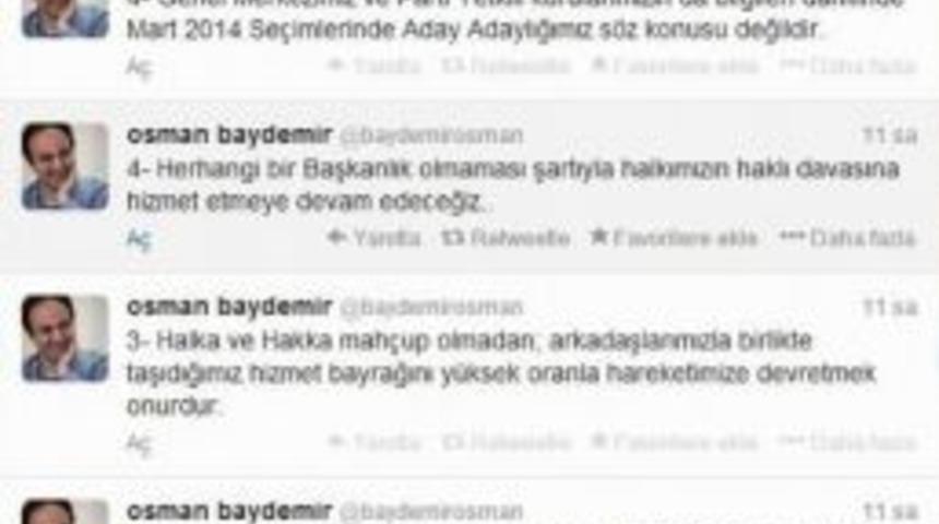Baydemir, Yerel Se&ccedil;imlerde Aday Olmayacağını A&ccedil;ıkladı