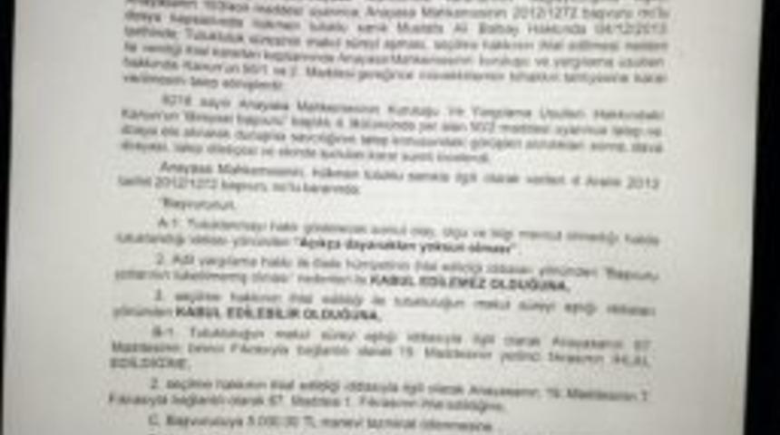 Mustafa Balbay'a Tahliye Kararı