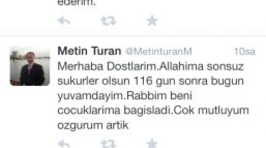 Metin Turan'dan Ilk &Ouml;zg&uuml;rl&uuml;k Mesajı