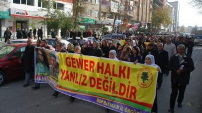 Bdp Batman'da Y&uuml;ksekova Olayları İ&ccedil;in Y&uuml;r&uuml;y&uuml;ş D&uuml;zenledi