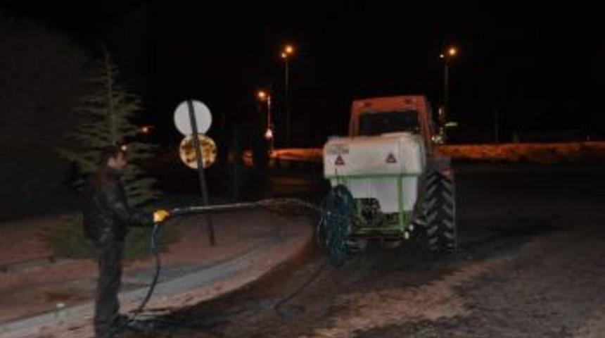 Cihanbeyli&rsquo;de Buzlanmaya Karşı Sol&uuml;syonlu &Ouml;nlem