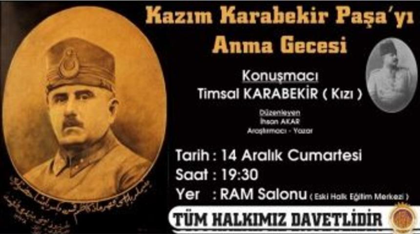 Afyonkarahisar&rsquo;da Kazım Karabekir Paşa'yı Anma Gecesi D&uuml;zenlenecek