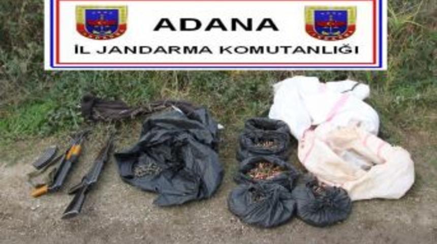 Adana'da 2 Kaleşnikof Silah Ve 2 Bin 391 Fişek Bulundu