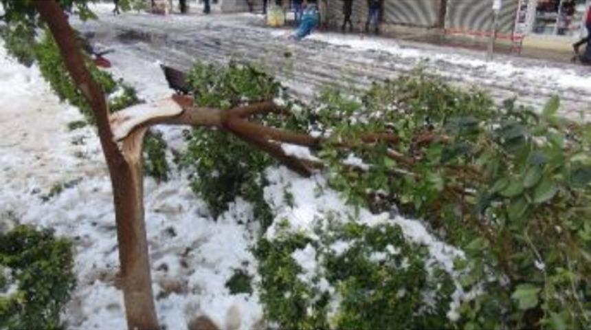 Kızıltepe&rsquo;de Kar Nedeniyle Halı Saha &Ccedil;&ouml;kt&uuml;