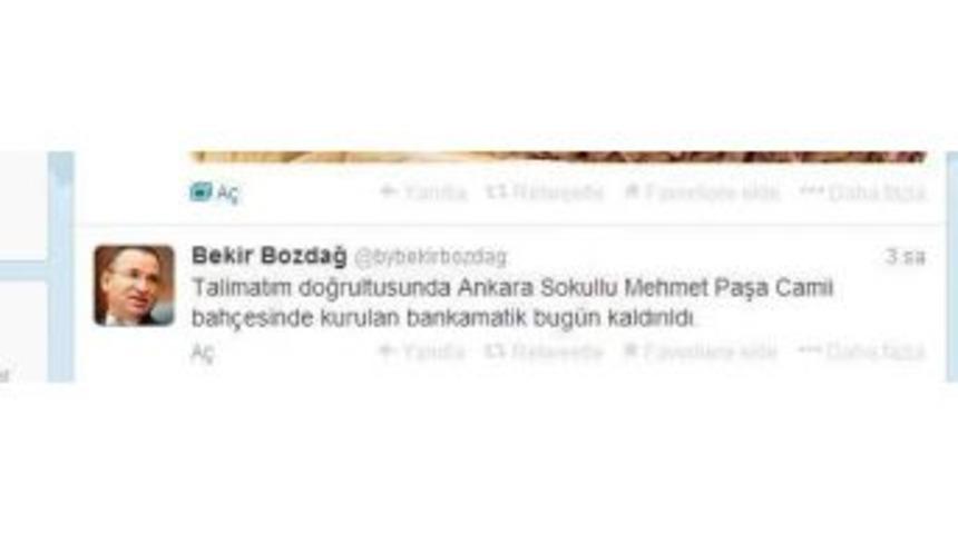 Başbakan Yardımcısı Bekir Bozdağ, Cami Avlusuna Kurulan Atm&rsquo;yi Kaldırttı