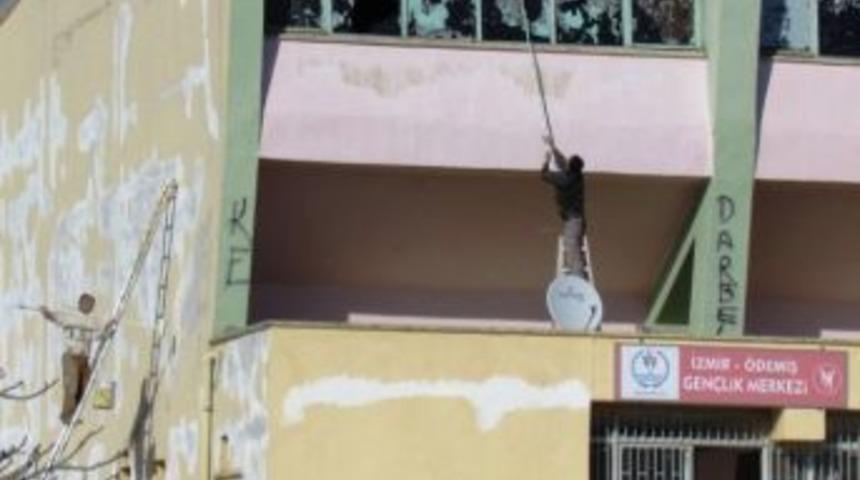 İlkkurşun&rsquo;da Dış Cephe İ&ccedil;in &Ccedil;alışmalar Başladı