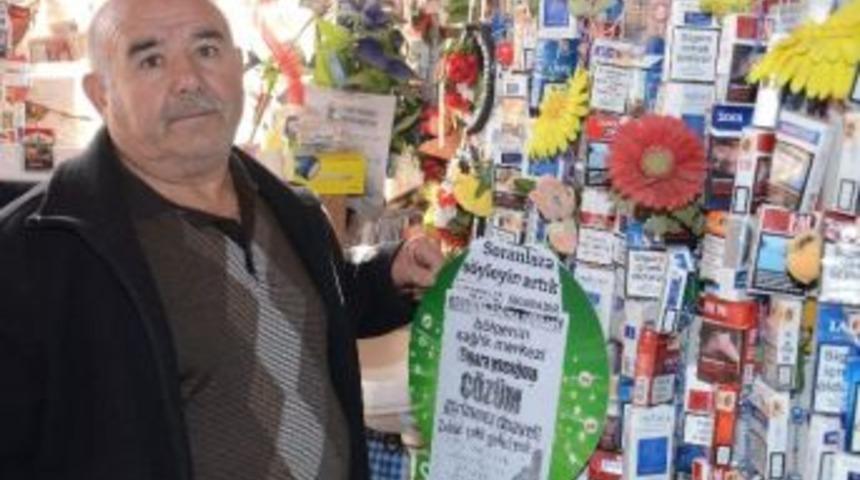 Sigarayı Bıraktırdığı Kişilerden Topladığı Paketler İş Yerinin Duvarlarını Kapladı