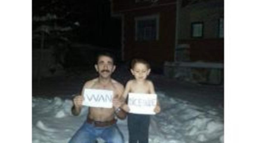 Van İ&ccedil;in Eksi 18 Derecede Soyundu