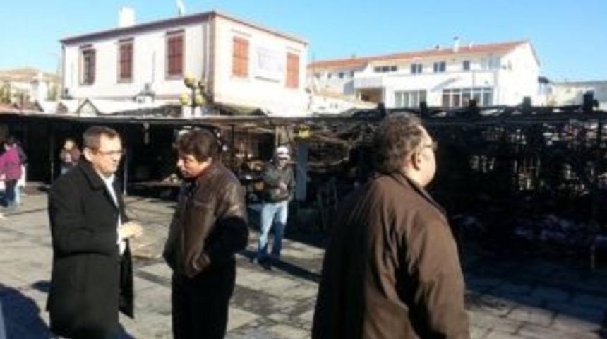 Başkan Ergin Yanan Alanda İnceleme Yaptı