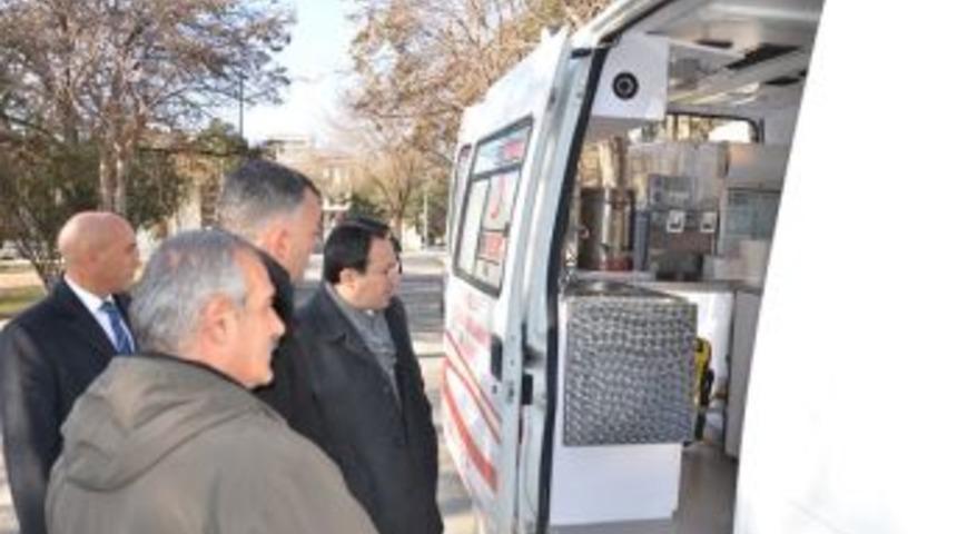 Kızılay'ın Afetlerde Sıcak &Ccedil;orba Ikram Edeceği Ara&ccedil; Hizmete Girdi