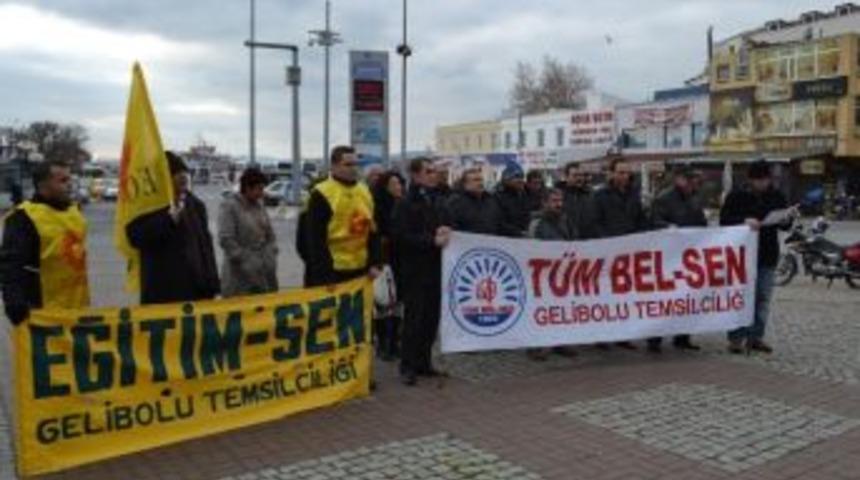 Gelibolu'da Memurlar Grev Yaptı